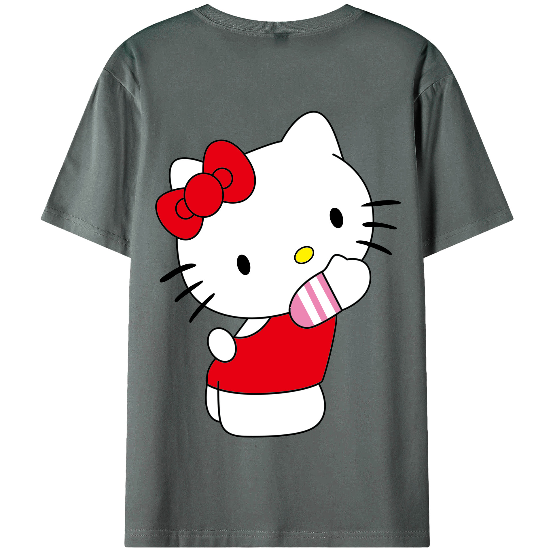 （画像用） Hello Kitty ハローキティ 綿100％半袖Tシャツ（背面プリント）